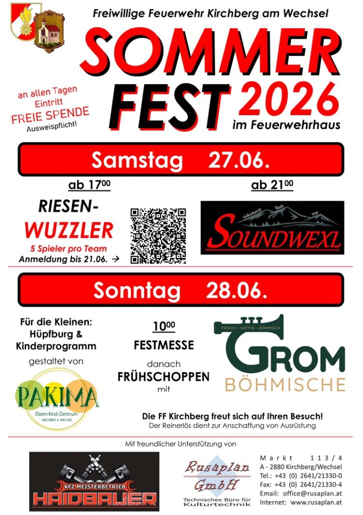 Sommerfest FF Kirchberg 2026